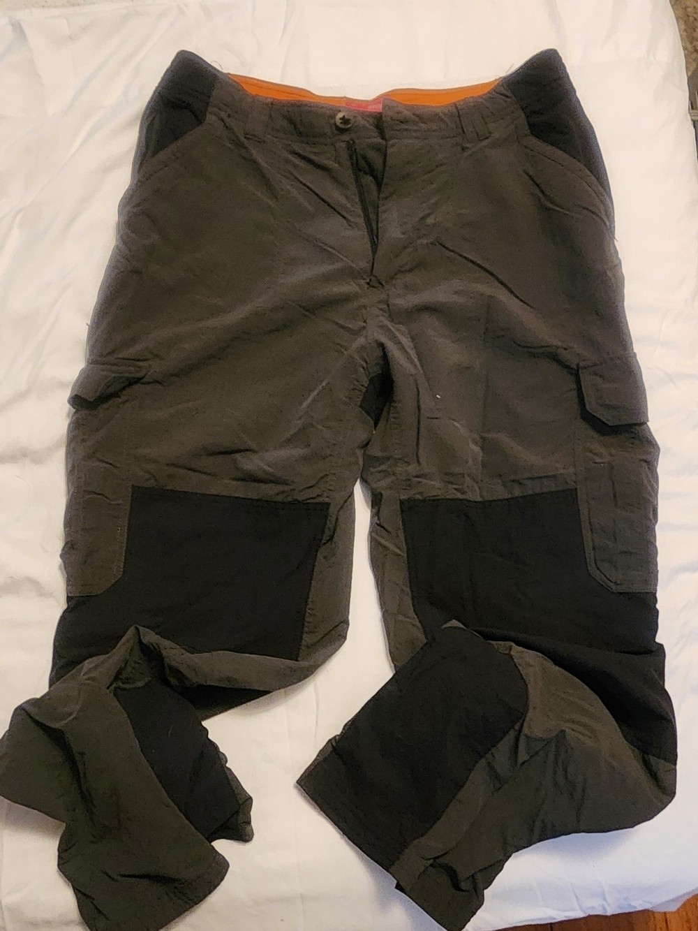 Craghoppers Olive Green Cargo Pants with Black Knee Patches
